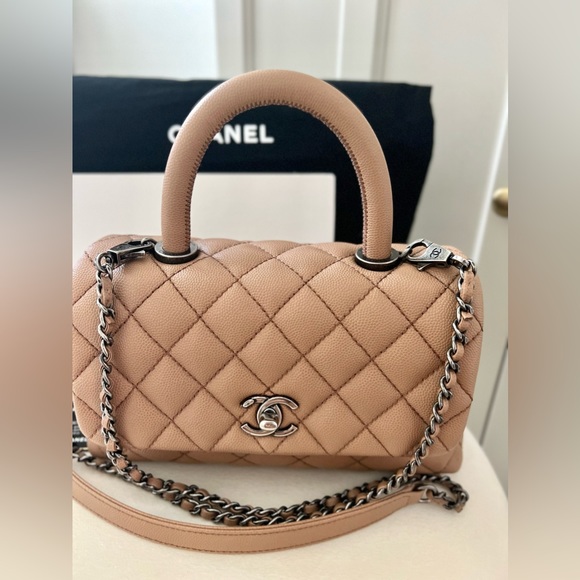 Chanel Coco Handle Small Caviar in Caramel with Rustic Hardware - Picture 7 of 16